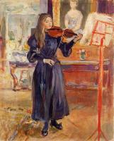 Morisot, Berthe - Studying the Violin